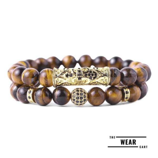 Natural tiger eye charm bracelet
